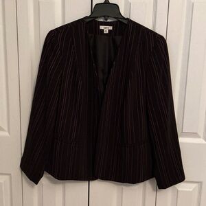 Bar III Women’s Black with Hot Pink Stripes Suit Jacket